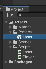 Drag Scripts Laser onto Prefabs Laser